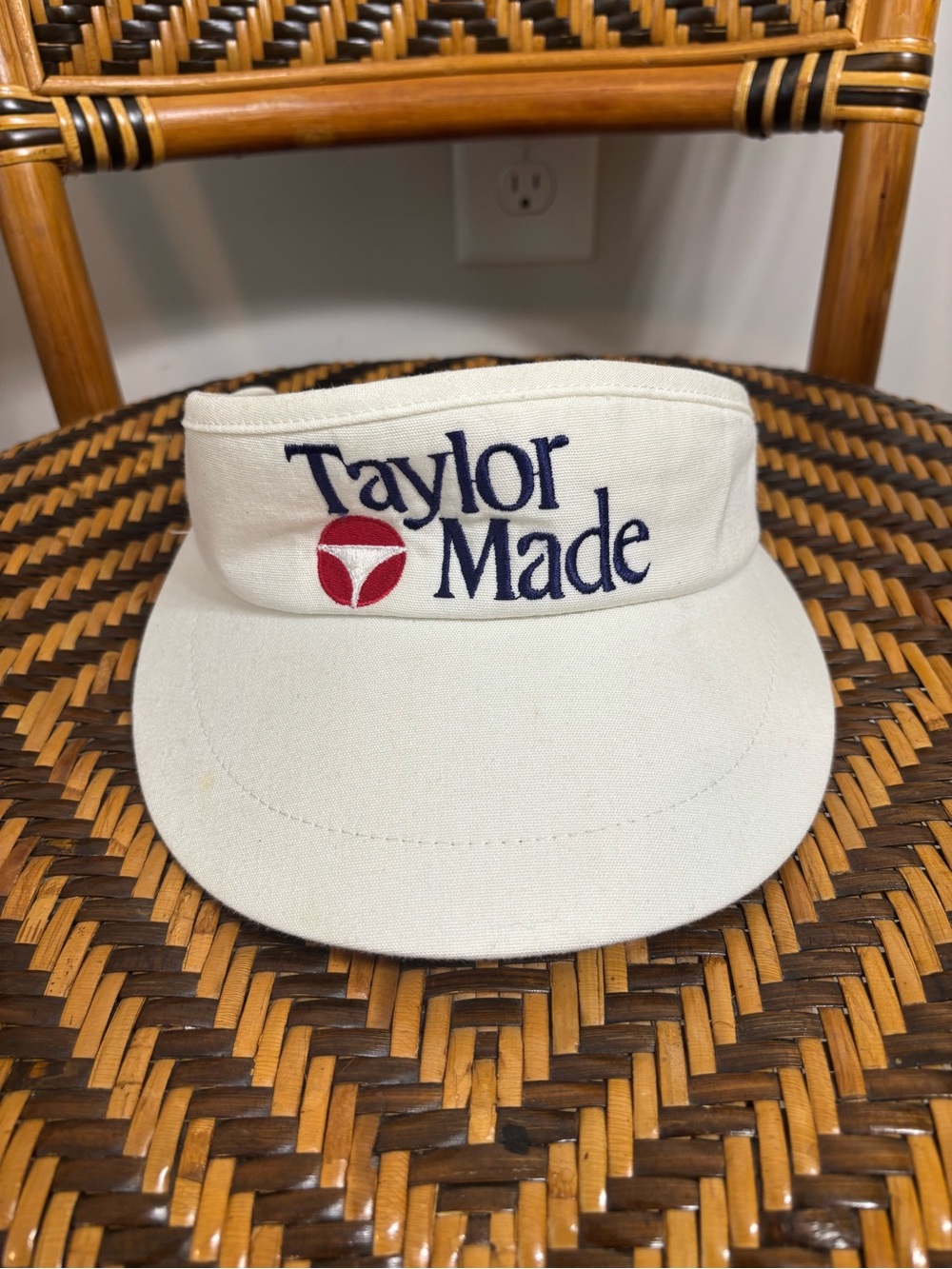 Vtg TaylorMade Golf High Crown Visor White Made in USA Texace